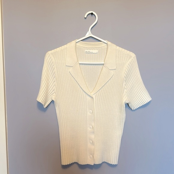 Oak + Fort Women Short Sleeve Sweater Shirt - Picture 1 of 7